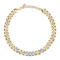 GROSSE KETTE HALSKETTE WEISSE KRISTALLE GOLD J19AUW03